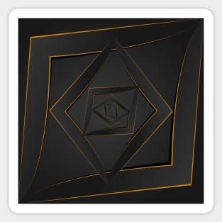 Golden polygonal abstract pattern on grey black background filling the frame. Sticker